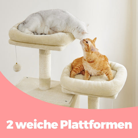 Rootz Cat Scratching Tree - Cat Tower - Cat Furniture - 13 Posts - Durable Sisal - 60 x 50 x 206 cm