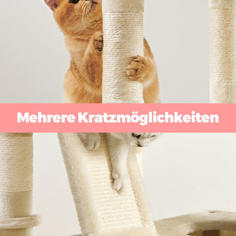 Rootz Cat Scratching Tree - Cat Tower - Cat Furniture - 13 Posts - Durable Sisal - 60 x 50 x 206 cm