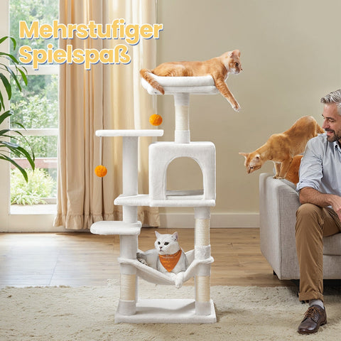 Rootz Scratching Post Cat Tree - Multi-Storey Cat Condo - Pet Tower - Sisal Trunks - 45 x 35 x 112 cm