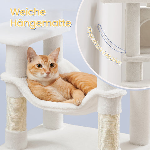 Rootz Scratching Post Cat Tree - Multi-Storey Cat Condo - Pet Tower - Sisal Trunks - 45 x 35 x 112 cm