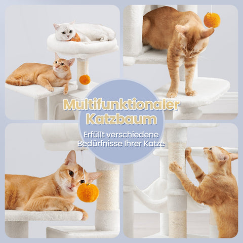 Rootz Scratching Post Cat Tree - Multi-Storey Cat Condo - Pet Tower - Sisal Trunks - 45 x 35 x 112 cm