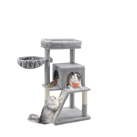 Rootz Cat Tree with Large Platform - Scratching Post - Kitty Play Tower - Sisal Wrapped - 48cm x 48cm x 96cm