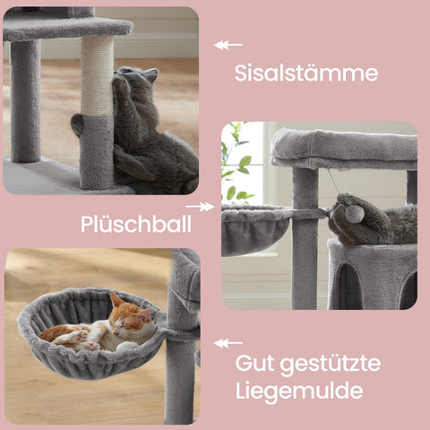Rootz Cat Tree with Large Platform - Scratching Post - Kitty Play Tower - Sisal Wrapped - 48cm x 48cm x 96cm