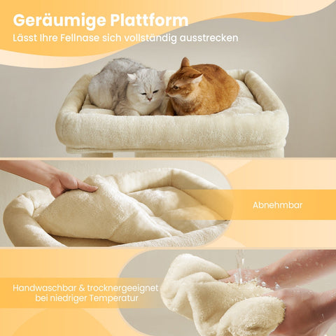 Rootz Cat Tree Scratching Post - Large Platform - Cat Tower - Comfortable & Durable - 68cm x 48cm x 101cm