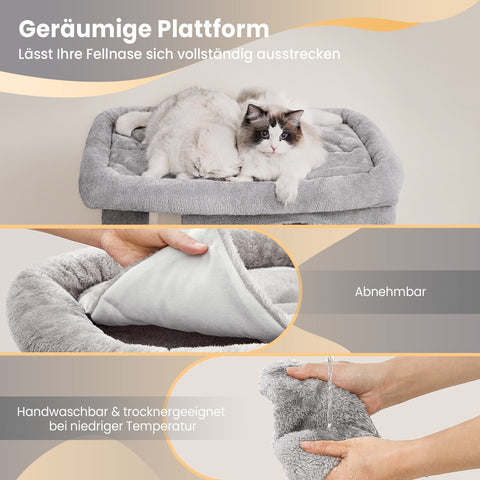 Rootz Cat Scratching Post - Cat Tree - Feline Activity Center - Large Platform - Stability - 68 x 48 x 101 cm