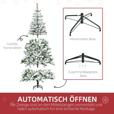 Rootz Artificial Christmas Tree - Pine Tree - Frosty Christmas Tree - Easy Assembly - Flame Retardant - Ø105cm x 180cm