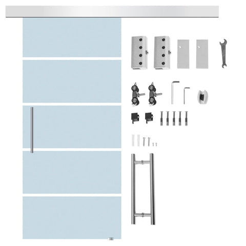 Rootz Glass Sliding Door - Room Divider - Entrance Door - Whisper-Quiet Operation - Robust and Durable - Easy Assembly - L200 x H213 cm
