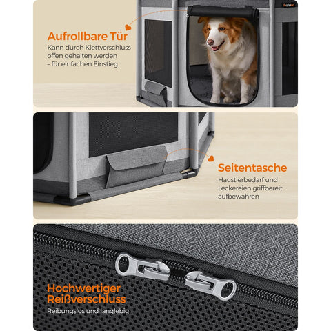 Rootz Oxford Fabric Puppy Playpen - Dog Playpen - Pet Enclosure - PVC Pipes - Lightweight - Portable - Spacious - Dark Gray-Light Gray - 112cm x 112cm x 62cm