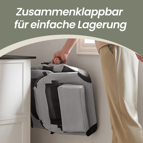 Rootz Dog Carrier - Pet Travel Crate - Portable Kennel - Grey - Lightweight & Foldable - 60 x 42 x 42 cm