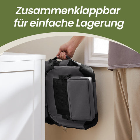 Rootz Grey Dog Transport Box - Pet Carrier - Portable Crate - Secure Travel - 50 x 35 x 35 cm