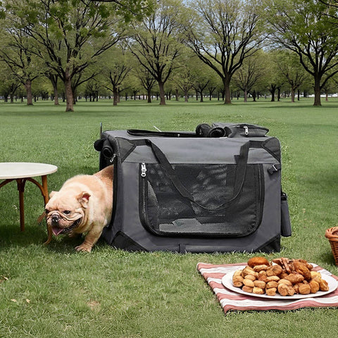 Rootz Foldable Dog Transport Box - Dog Bag - Pet Carrier - Oxford Fabric - 60cm x 40cm x 40cm