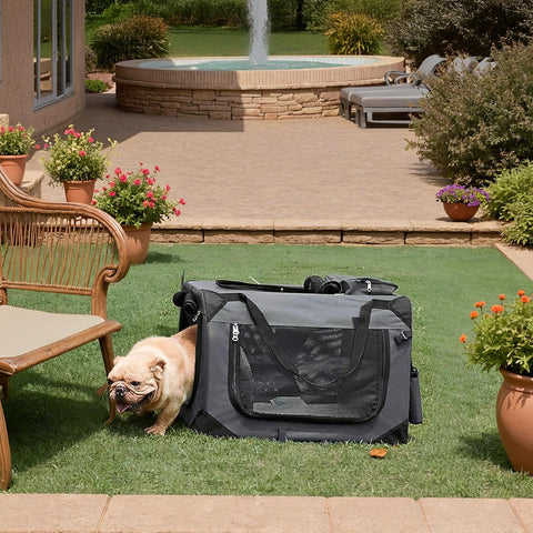 Rootz Foldable Dog Transport Box - Dog Bag - Pet Carrier - Oxford Fabric - 60cm x 40cm x 40cm