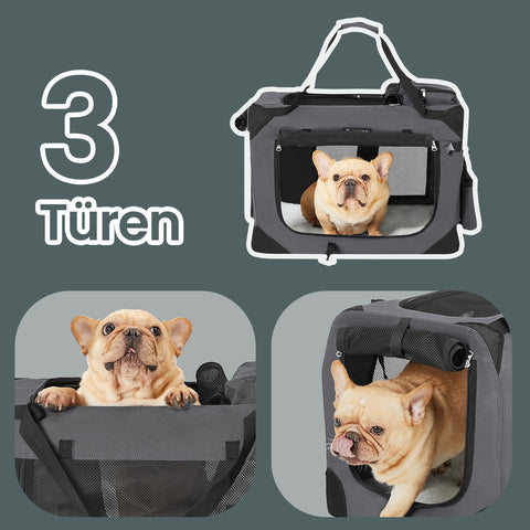 Rootz Foldable Dog Transport Box - Dog Bag - Pet Carrier - Oxford Fabric - 60cm x 40cm x 40cm