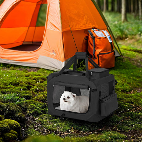 Rootz Foldable Dog Transport Box - Dog Bag - Pet Carrier - Robust Oxford Fabric - 60 x 40 x 40 cm