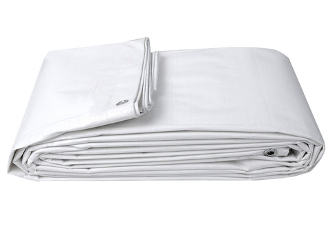 Rootz Waterproof Tarpaulin - Protective Cover - UV Resistant Tarp - Durable & Weatherproof - 280g/m² PE, White, 3x6m