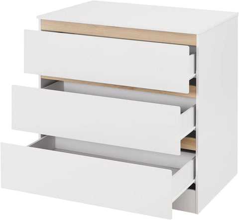 Rootz White Changing Table - Nursery Dresser - Baby Station - Ample Storage - Safe & Durable - Stylish Design - 80cm x 78cm x 48cm