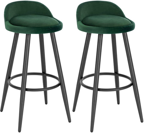 Rootz Velvet Bar Stool - Counter Stool - Adjustable Bar Chair - Comfortable Seating - Durable Design - Scratch-Resistant - 37.5cm x 34cm