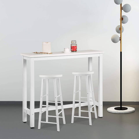 Rootz Moderne bartafel en krukset - Pubtafelset - Eettafelset op toonbankhoogte - Stevig metalen frame - Krasbestendig - Gemakkelijk schoon te maken - 120 cm x 40 cm (tafel), 30 cm x 30 cm (krukken)