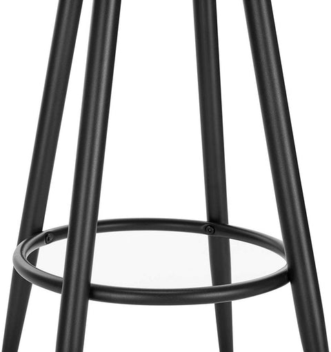 Rootz Velvet Barkruk - Tegenkruk - Keukenkruk - Elegante zwarte fluwelen afwerking - Stabiele en robuuste constructie - Verstelbare voetkussens - Zitmaat 37,5 cm x 34 cm, totale hoogte 78,5 cm