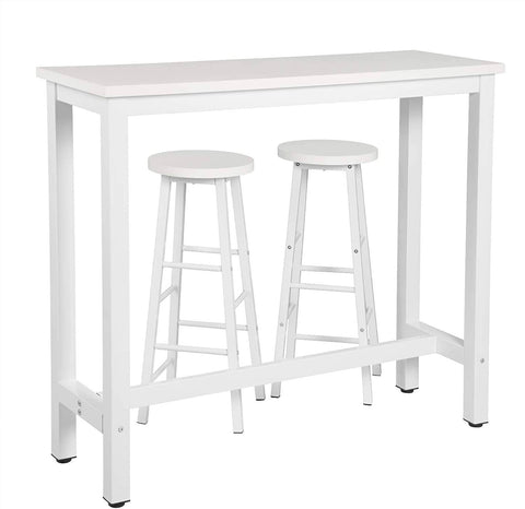 Rootz Moderne bartafel en krukset - Pubtafelset - Eettafelset op toonbankhoogte - Stevig metalen frame - Krasbestendig - Gemakkelijk schoon te maken - 120 cm x 40 cm (tafel), 30 cm x 30 cm (krukken)