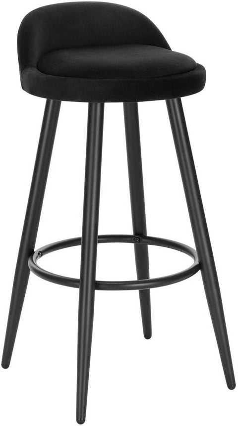 Rootz Velvet Bar Stool - Counter Stool - Adjustable Bar Chair - Plush Comfort - Stable Design - Scratch-Resistant - 37.5cm x 34cm x 78.5cm