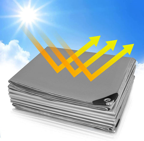 Rootz Waterproof Cover Tarpaulin - Protective Tarp - Weatherproof Sheet - UV Stable - 3m x 4m - Durable 180 g/m² PE Material - Gray-Green