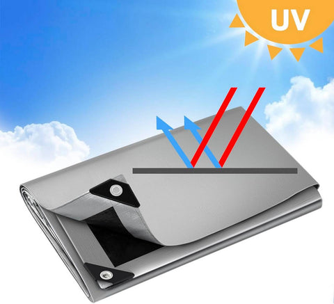 Rootz Waterproof Tarpaulin - Protective Cover - Weatherproof Sheet - UV Stable - 3x4m - Tearproof & Durable