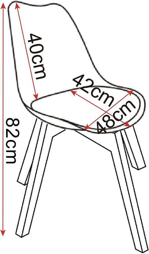 Rootz Scandinavian Style Dining Chair - Comfort Chair - Stylish Seating - High-Density Foam Comfort - Durable Solid Wood Legs - Floor Protection - 48cm x 42cm x 82cm
