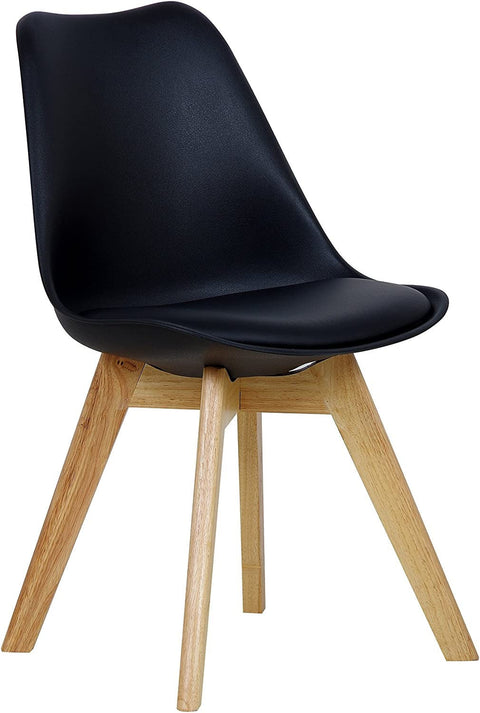 Rootz Scandinavian Style Dining Chair - Comfort Chair - Stylish Seating - High-Density Foam Comfort - Durable Solid Wood Legs - Floor Protection - 48cm x 42cm x 82cm