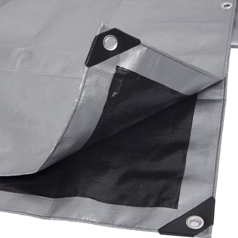 Rootz Waterproof PE Tarpaulin - Protective Cover - Weatherproof Tarp - UV Stable - 3m x 5m, Durable Reinforced Edges