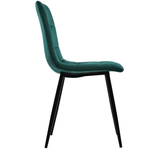 Rootz Set of 4 Dining Chairs - Velvet Chairs - Padded Seating - Ergonomic Design - 44cm x 46cm x 86cm