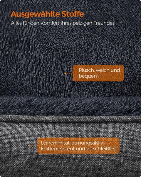 Rootz Dog Bed - Pet Bed - Cushioned Mat - Imitation Linen - Plush Padding - Anti-Slip Fabric - 60cm x 50cm x 21cm