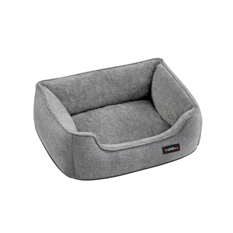 Rootz Light Gray Dog Bed - Pet Bed - Cushioned Mat - Imitation Linen - Plush - PP Padding - Anti-Slip Fabric - 60cm x 50cm x 21cm