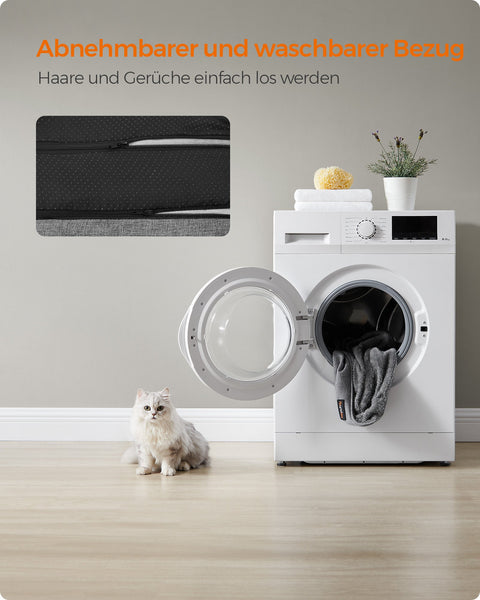 Rootz Light Gray Dog Bed - Pet Bed - Cushioned Mat - Imitation Linen - Plush - PP Padding - Anti-Slip Fabric - 60cm x 50cm x 21cm