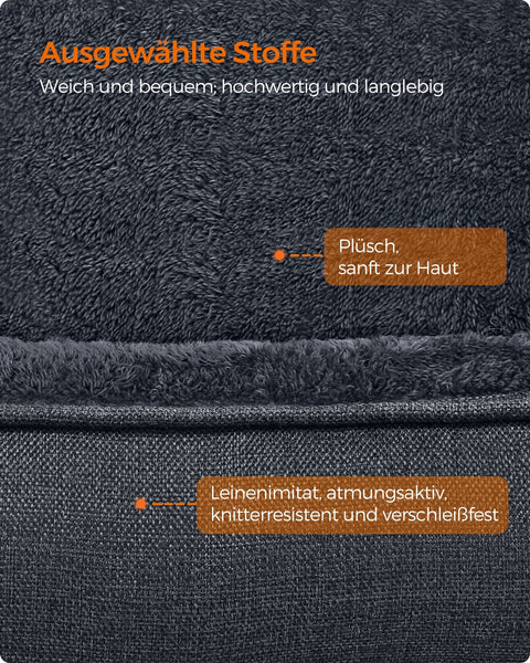 Rootz Plush Dog Bed - Pet Bed - Cozy Bed - Imitation Linen - Anti-Slip Fabric - 120cm x 90cm x 30cm