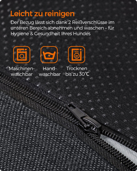 Rootz Plush Dog Bed - Pet Bed - Cozy Bed - Imitation Linen - Anti-Slip Fabric - 120cm x 90cm x 30cm