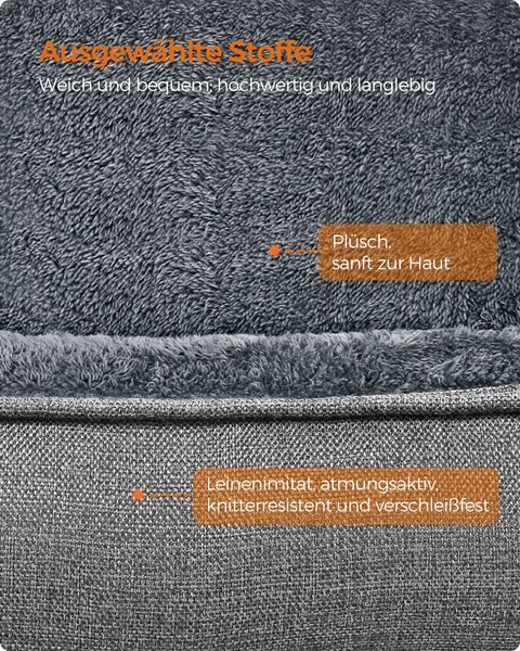 Rootz Plush Dog Bed - Pet Bed - Cozy Bed - Imitation Linen - Anti-Slip Fabric - PP Padding - 120cm x 90cm x 30cm