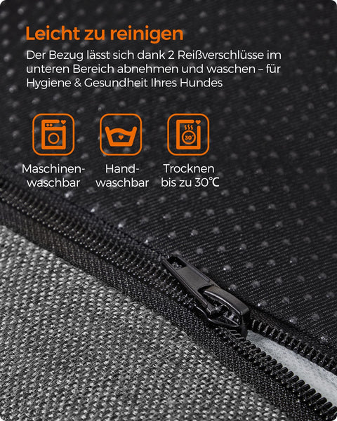 Rootz Plush Dog Bed - Pet Bed - Cozy Bed - Imitation Linen - Anti-Slip Fabric - PP Padding - 120cm x 90cm x 30cm