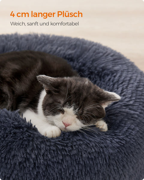 Rootz Fluffy Dog Bed - Plush Pet Bed - Washable Pet Nest - Cozy Comfort - 40cm x 15cm - Grey