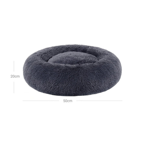 Rootz Dark Gray Dog Bed - Pet Nest - Donut Dog Sofa - Memory Foam Comfort - 50cm x 20cm