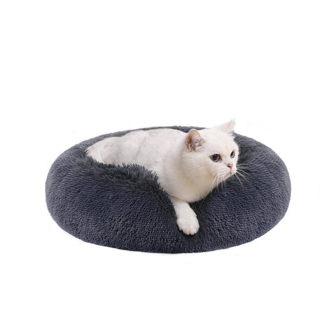 Rootz Dark Gray Dog Bed - Pet Nest - Donut Dog Sofa - Memory Foam Comfort - 50cm x 20cm