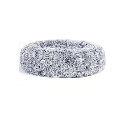 Rootz Donut Hondenbed - Dierenbank - Traagschuimbed - Pluche materiaal - Comfortabel en duurzaam - 60 cm x 20 cm - Grijs