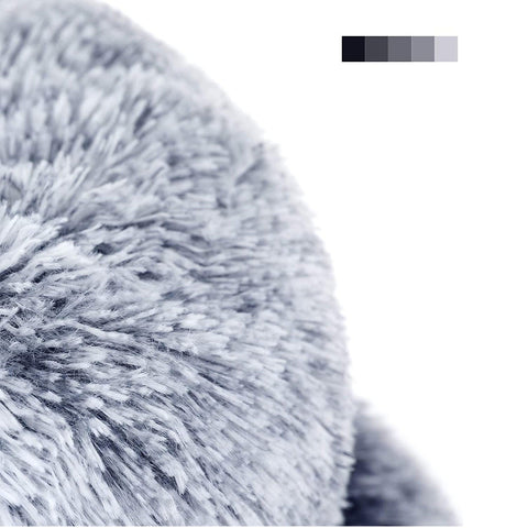 Rootz Donut Hondenbed - Dierenbank - Traagschuimbed - Pluche materiaal - Comfortabel en duurzaam - 60 cm x 20 cm - Grijs