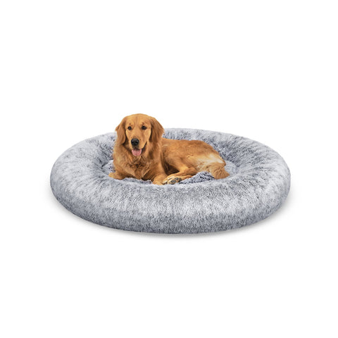 Rootz Fluffy Dog Bed - Plush Pet Bed - Cozy Canine Cushion - Grey - 120cm x 20cm