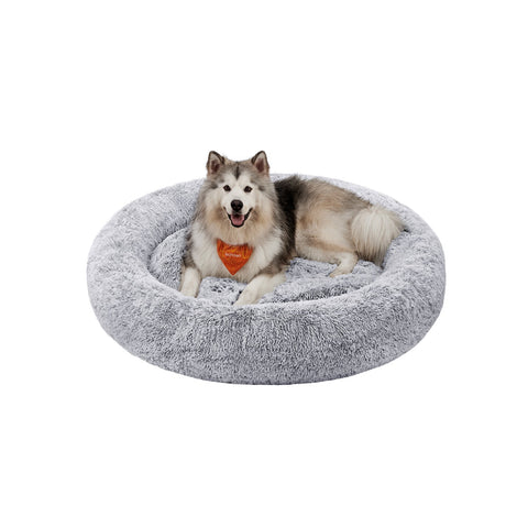 Rootz Plush Dog Bed - Pet Bed - Cozy Cushion - Soft Filling - Ombre Gray - 140cm x 20cm - Lightweight 4.8kg