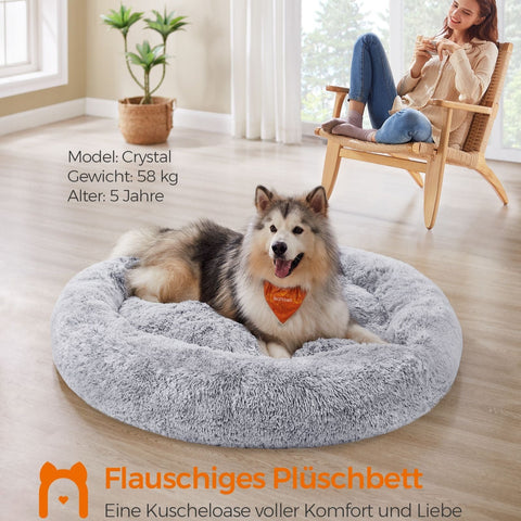 Rootz Plush Dog Bed - Pet Bed - Cozy Cushion - Soft Filling - Ombre Gray - 140cm x 20cm - Lightweight 4.8kg
