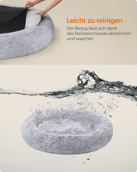 Rootz Plush Dog Bed - Pet Bed - Cozy Cushion - Soft Filling - Ombre Gray - 140cm x 20cm - Lightweight 4.8kg