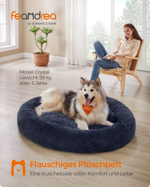 Rootz Plush Dog Bed - Pet Bed - Cozy Cushion - Soft Filling - Easy to Clean - Dark Gray - 140cm x 20cm - 4.8kg