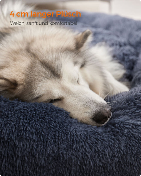 Rootz Plush Dog Bed - Pet Bed - Cozy Cushion - Soft Filling - Easy to Clean - Dark Gray - 140cm x 20cm - 4.8kg