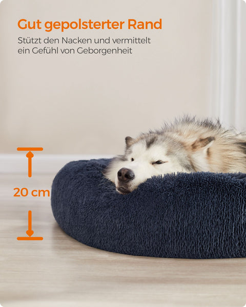 Rootz Plush Dog Bed - Pet Bed - Cozy Cushion - Soft Filling - Easy to Clean - Dark Gray - 140cm x 20cm - 4.8kg